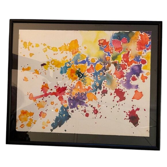 Framed Abstract Watercolor Paintings Original 14 x 12 Horizontal or Vertical - Picture 2 of 16